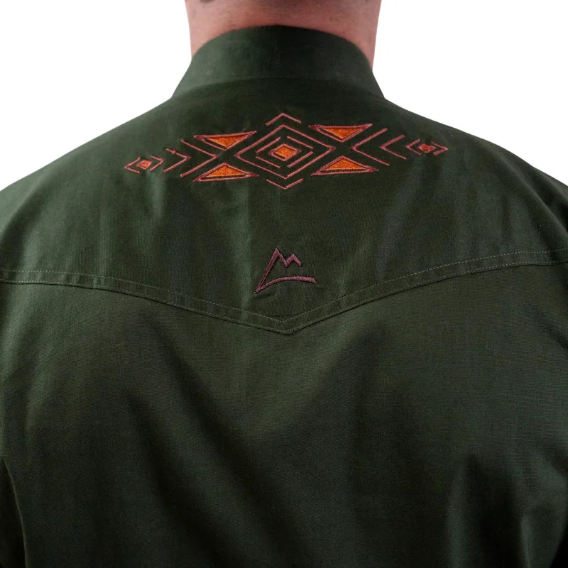 Camisa Vaquera Lisa Verde Militar