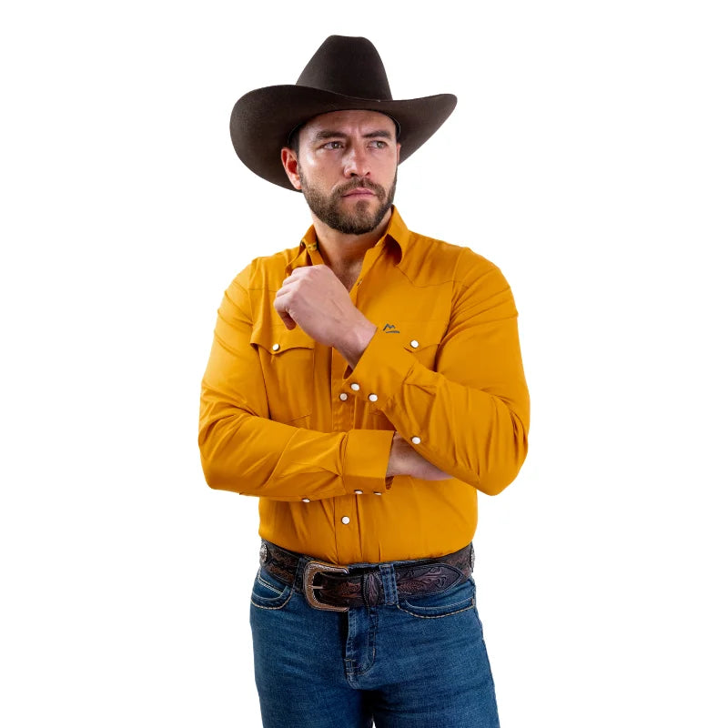Camisa Vaquera Lisa Mostaza