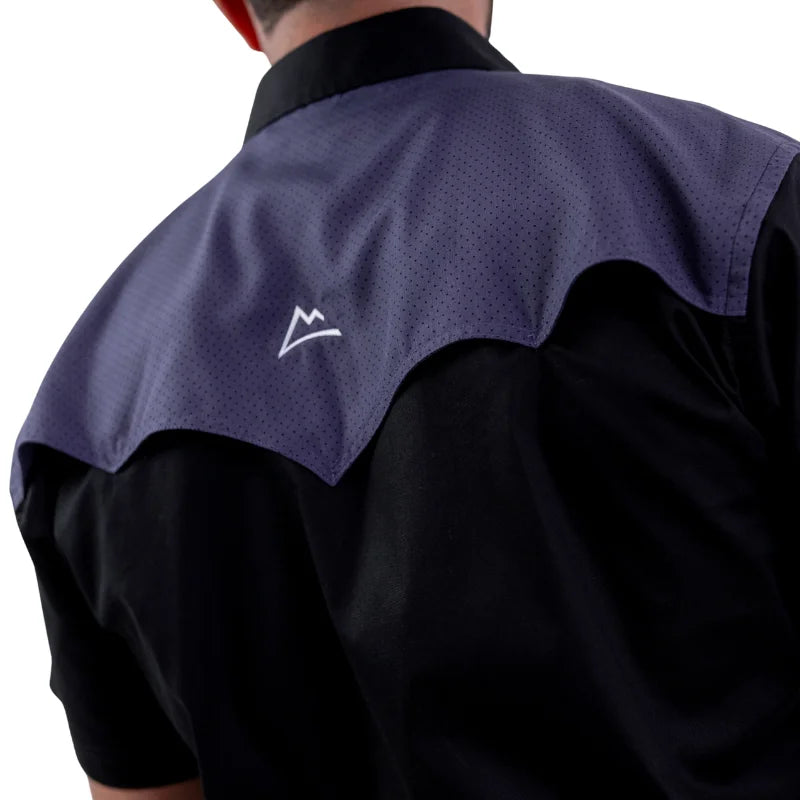 Camisa Denver Frisco Fishing Estampado Negro Punto de Alfiler Marino