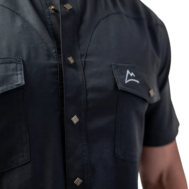 Camisa Denver Fishing Manga Corta Negra con Ventilación