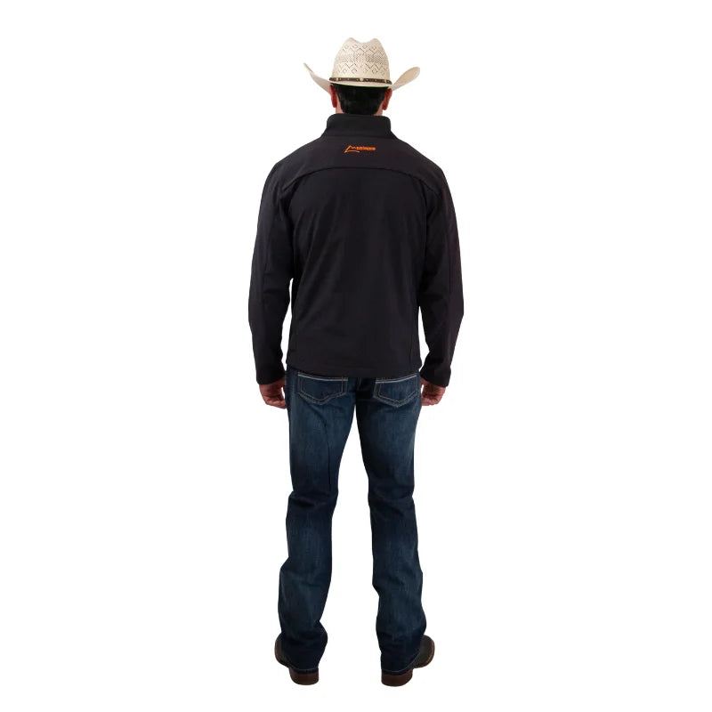 Chamarra Icy Denver Vaquera Impermeable Negra y Naranja