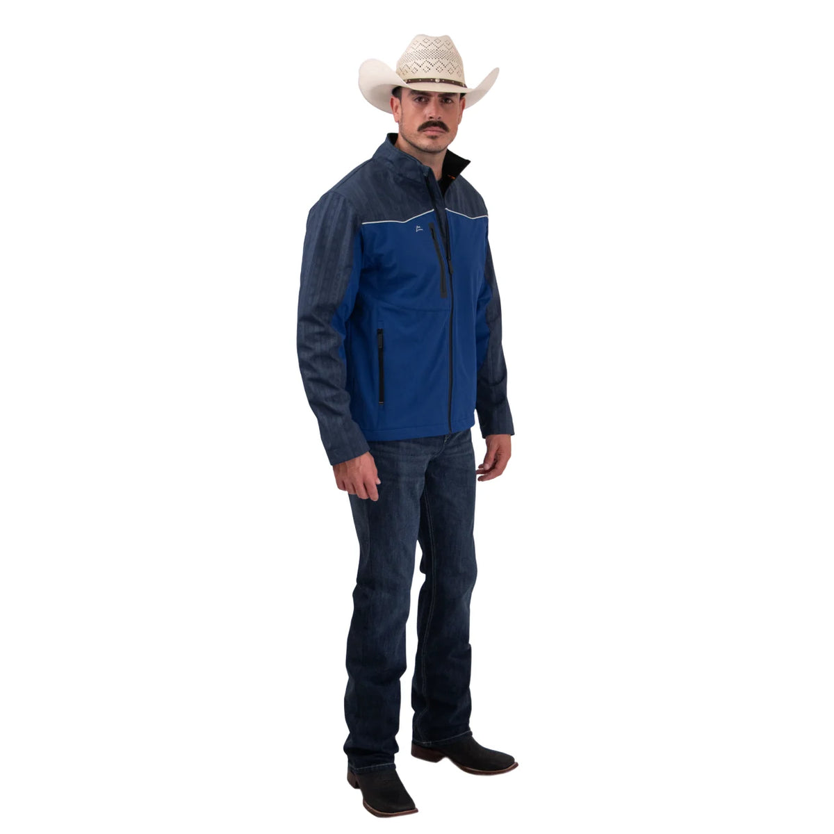 Chamarra Vaquera Icy Denver Impermeable Azul Marino y Azul Grisáceo