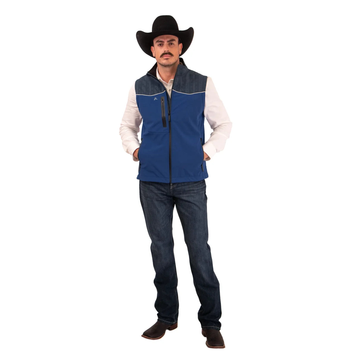 Chaleco Icy Denver Vaquero Impermeable Azul Marino y Azul Grisáceo