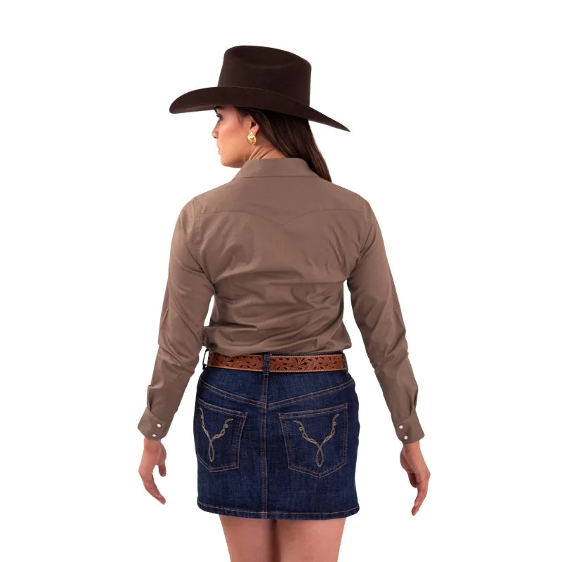 Camisa Denver Vaquera Premium Caqui para Dama