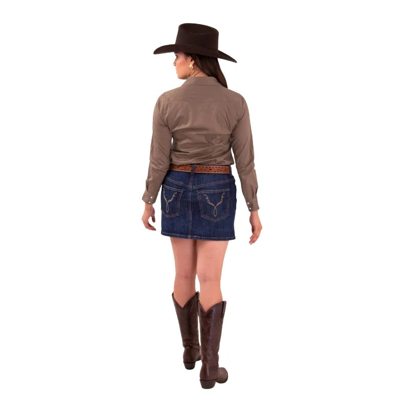 Camisa Denver Vaquera Premium Caqui para Dama