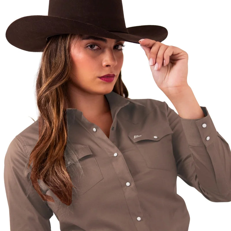Camisa Denver Vaquera Premium Caqui para Dama