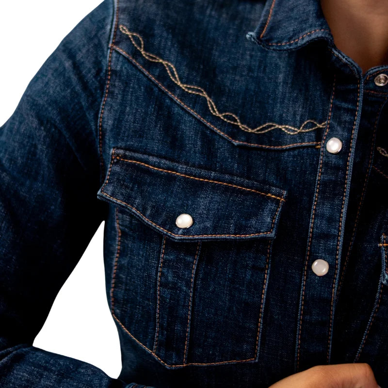 Vestido Denver Vaquero de Mezclilla Recto para Dama con Stretch