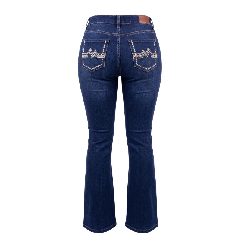 Jeans Vaqueros Cintura Alta Corte Bota para Dama