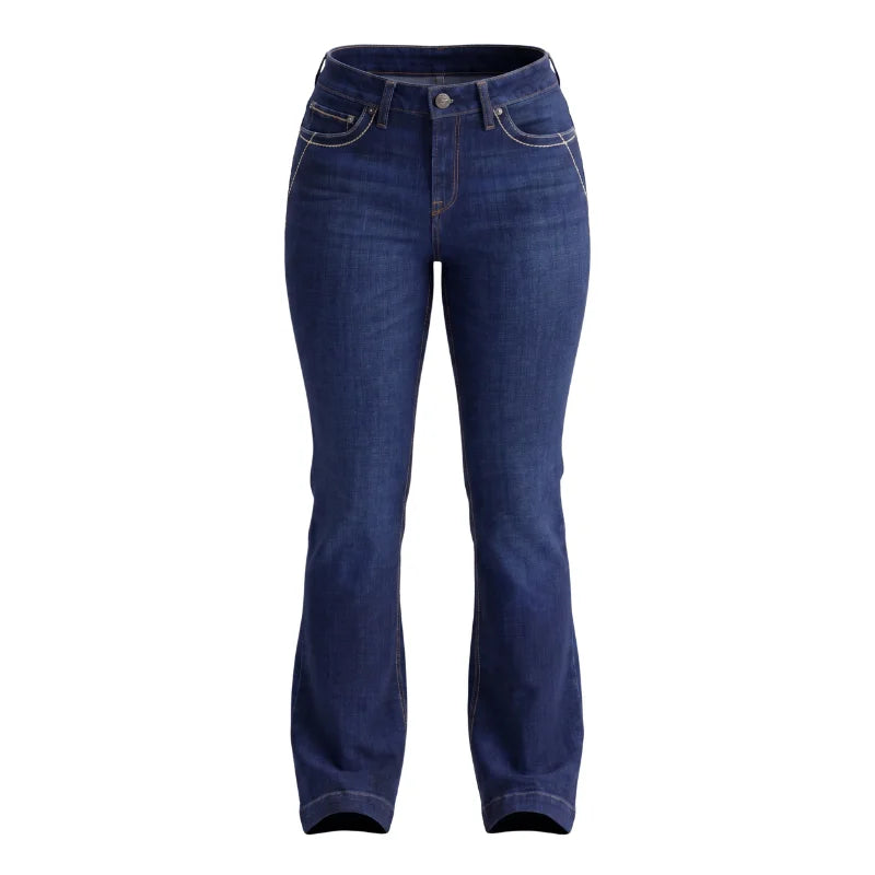 Jeans Vaqueros Cintura Alta Corte Bota para Dama