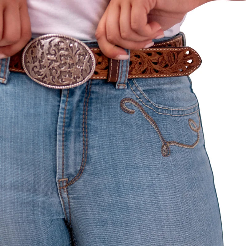 Jeans Vaqueros Cintura Alta Corte Bota para Dama