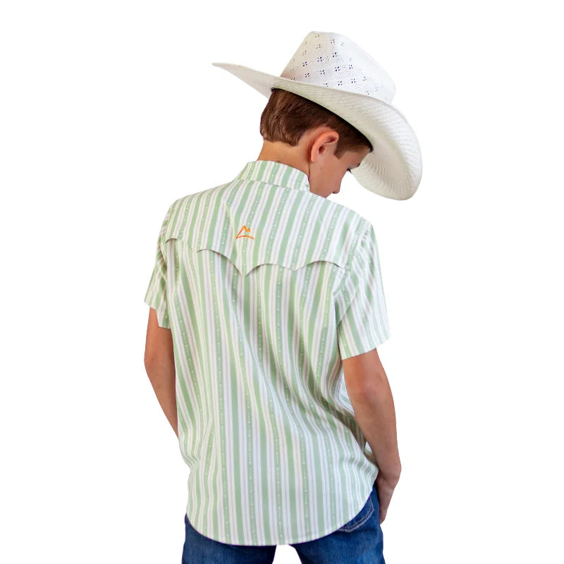 Camisa Frisco Fishing Niño Rayas y Flechas Verde Olivo