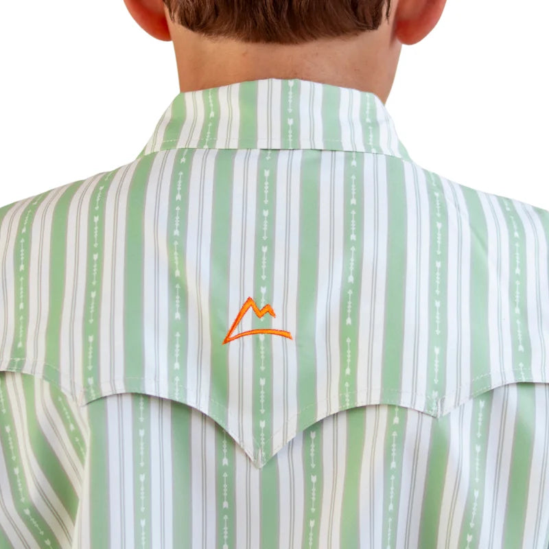 Camisa Frisco Fishing Niño Rayas y Flechas Verde Olivo