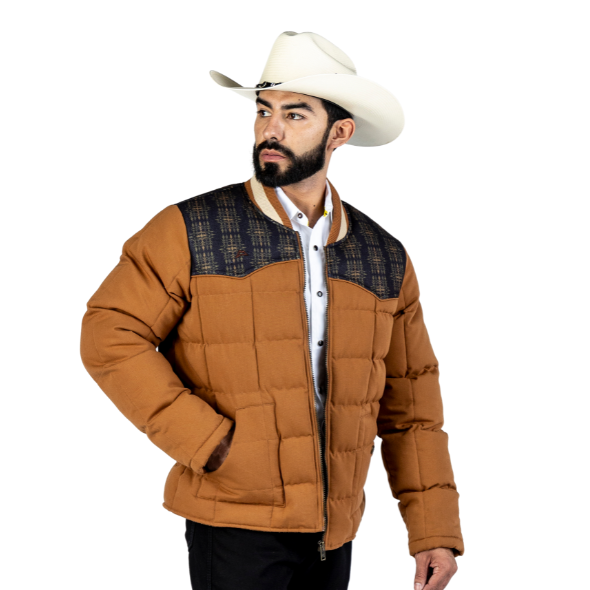 Chamarra Faux Canvas Tlan Black/Yellow