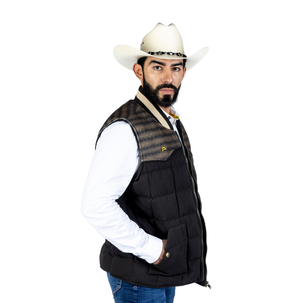 Chaleco Faux Tonatuh Dark Brown/Black
