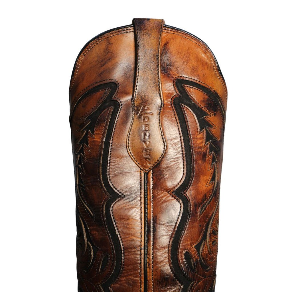 Botas Vaqueras Res Costura Natural Miel Rústico