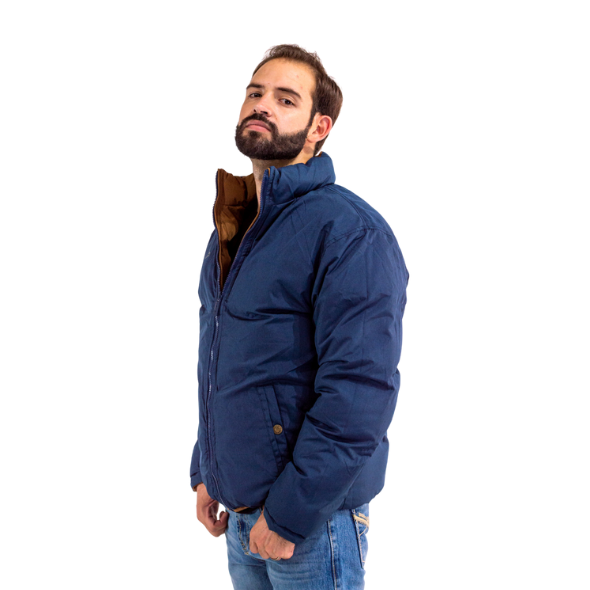 Chamarra Caballero Doble Vista Camel/Navy