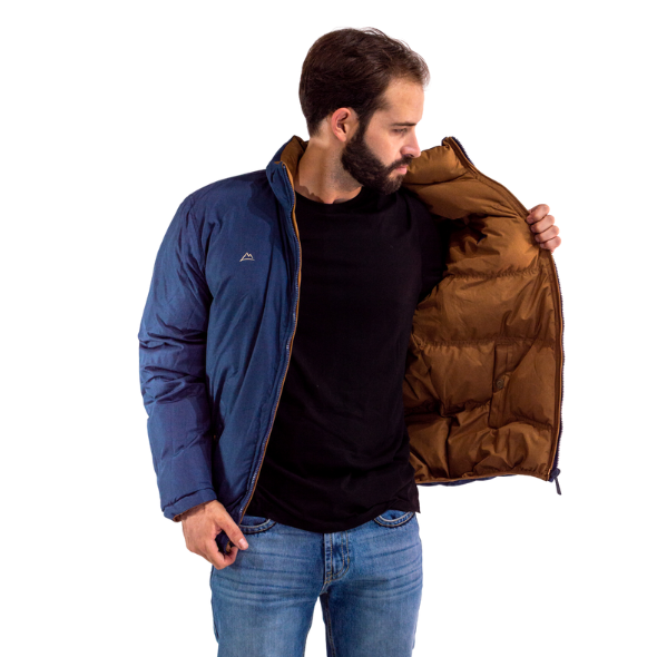 Chamarra Caballero Doble Vista Camel/Navy