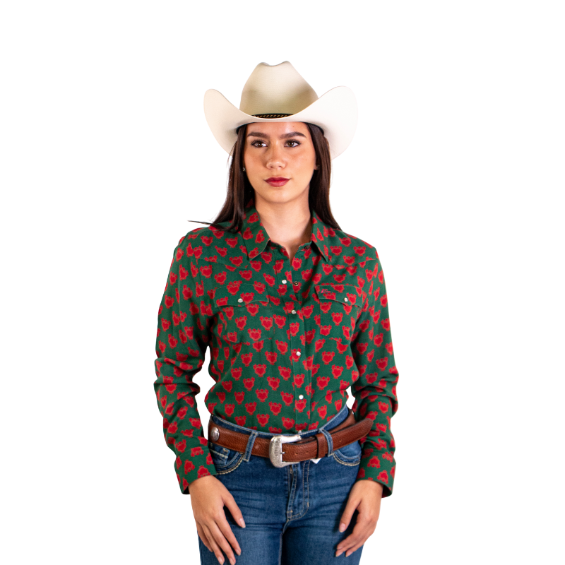 Camisa Vaquera Estampado Corazón