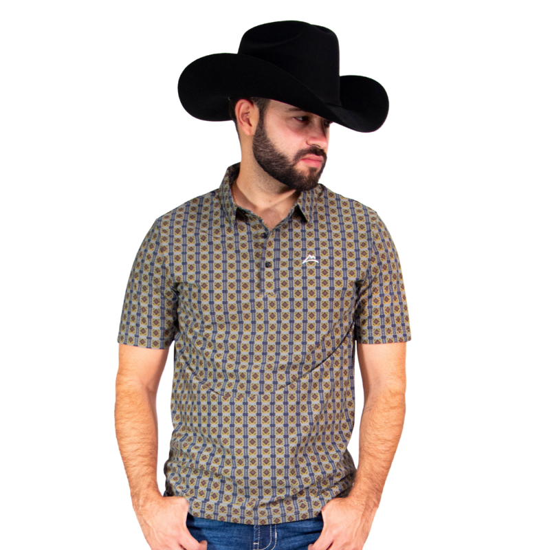 Polo Print UV Verde/Azul/Amarillo Hombre