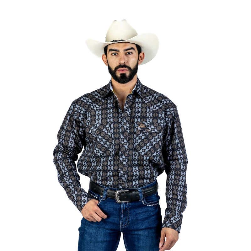 Camisa Vaquera Icy Denver Mosaico Triángulos