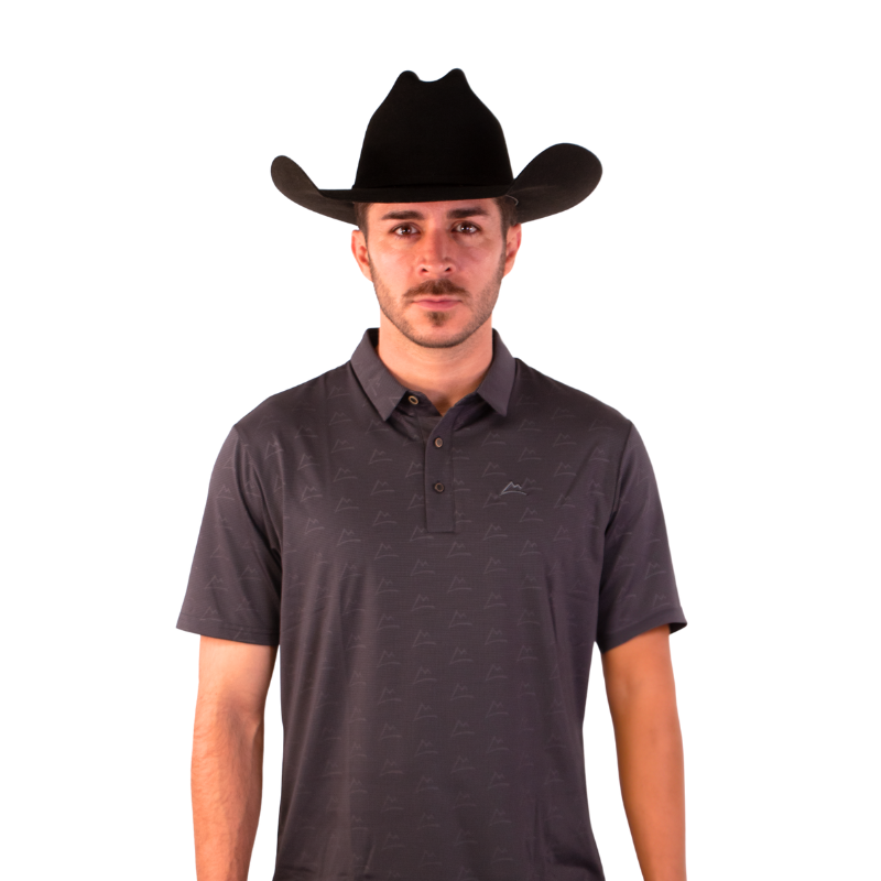 Polo Print Azul Marino Gris Hombre