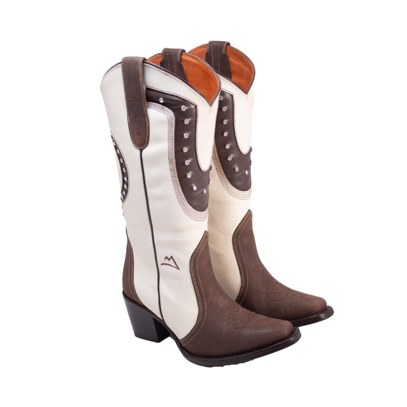 Bota Vaquera Lucky Café de Piel con Horma Ruth