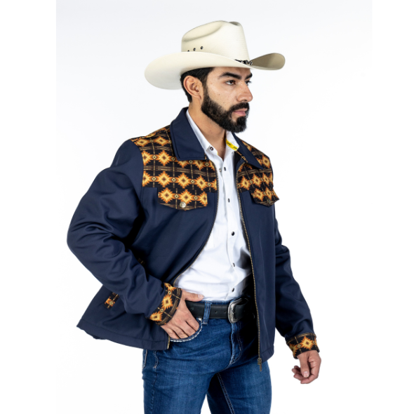 Chamarra Spandex Tribal Azteca/Navy