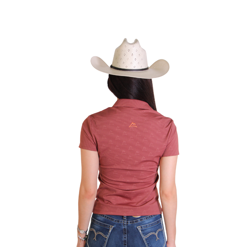 Polo Print Rojo Frambuesa para Mujer