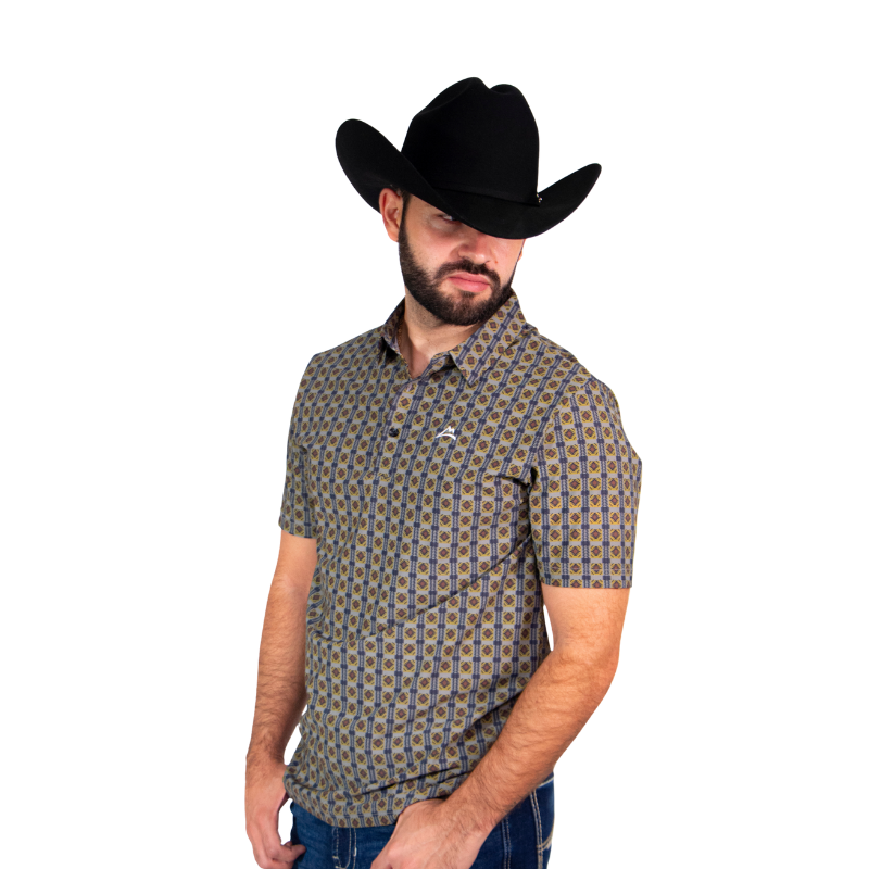 Polo Print UV Verde/Azul/Amarillo Hombre