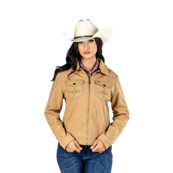 Chamarra Vaquera Denver Spandex Kahki