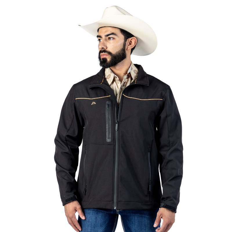 Chamarra Spandex Black-Kahki RIbete