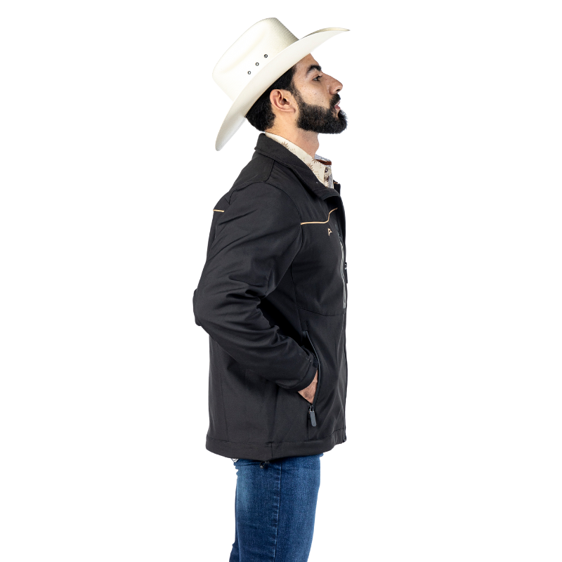 Chamarra Spandex Black-Kahki RIbete