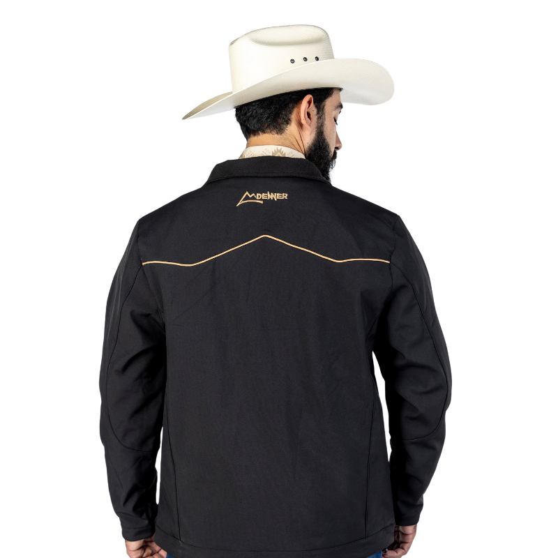 Chamarra Spandex Black-Kahki RIbete