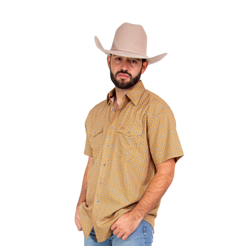 Camisa Frisco Mosaico Mostaza Hombre