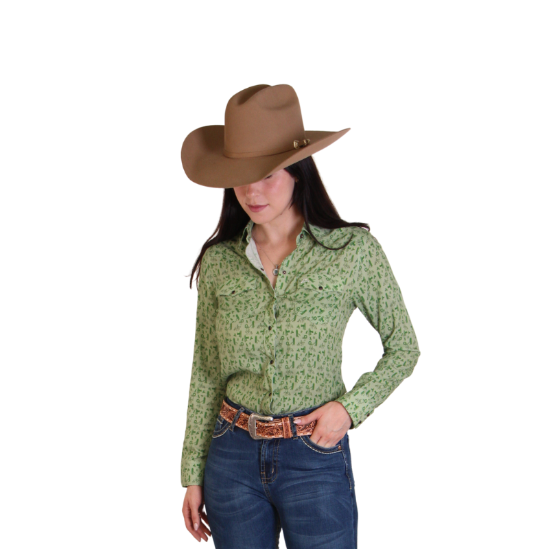 Camisa Dama Vaquera Caballos y Cactus