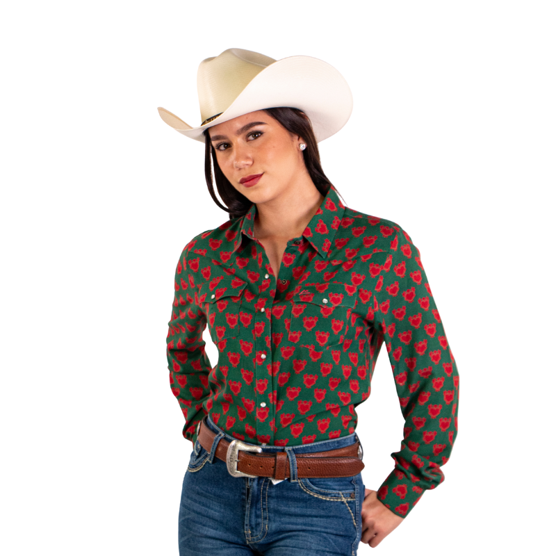 Camisa Vaquera Estampado Corazón