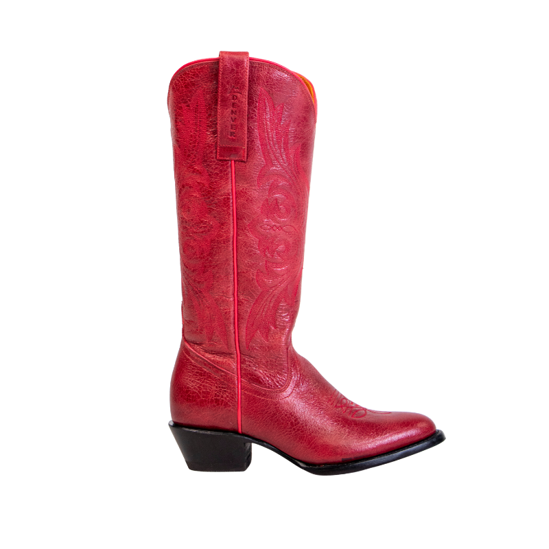 Bota Vaquera Alejandra Roja de Piel con Horma Alejandra