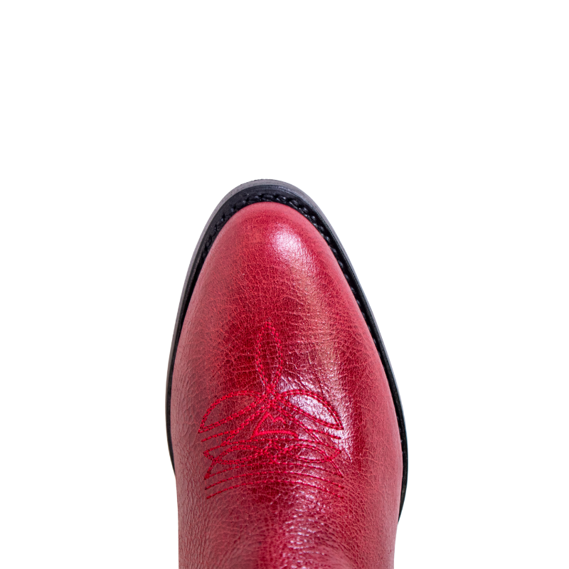 Bota Vaquera Alejandra Roja de Piel con Horma Alejandra
