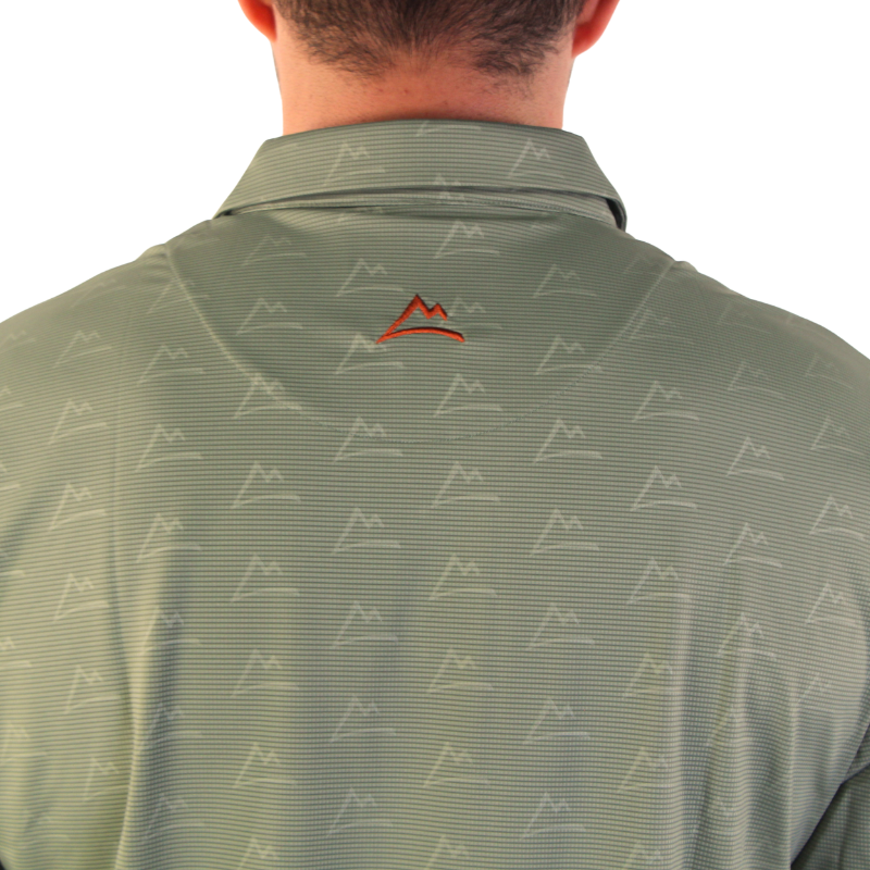 Polo Print Efecto Verde Naranja Hombre