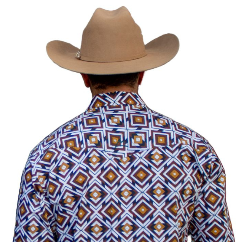 Camisa Vaquera Mosaico Estrella Azul Hombre