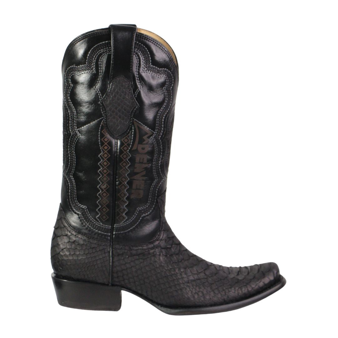 Bota Vaquera Caballero Negro Pitón Cabra