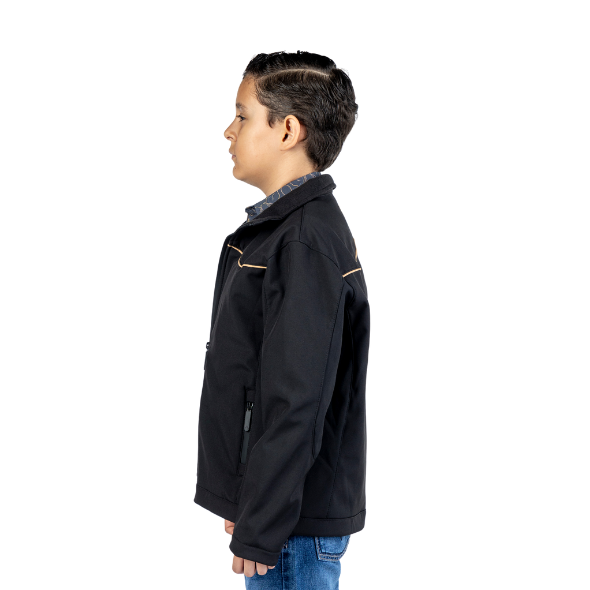 Chamarra Kids Spandex Black con Ribeteado