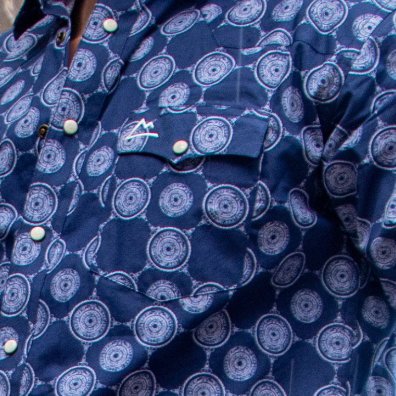 Camisa Vaquera Mosaico Azul Hombre