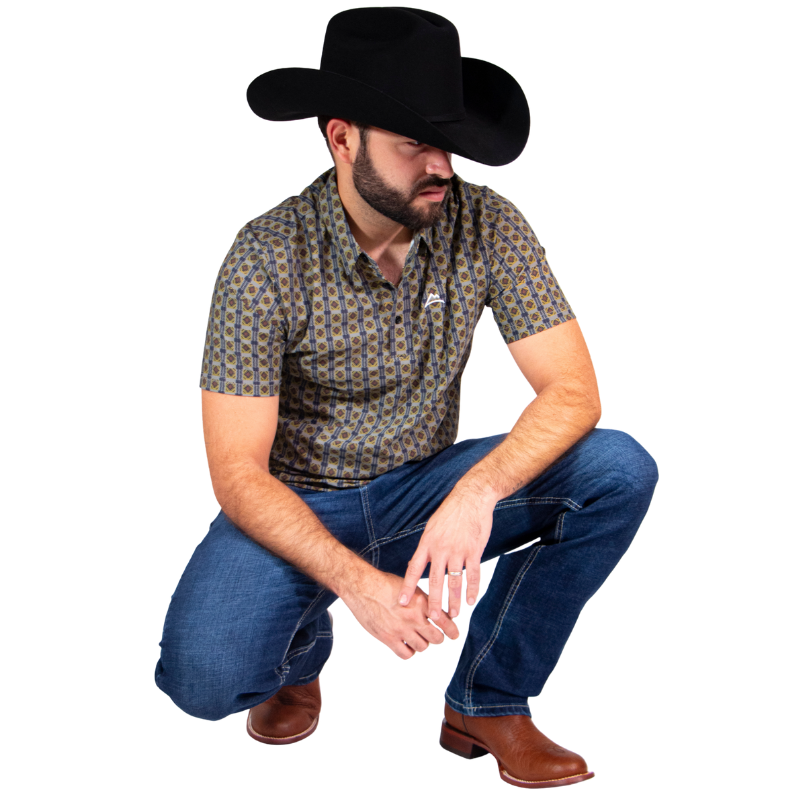 Polo Print UV Verde/Azul/Amarillo Hombre