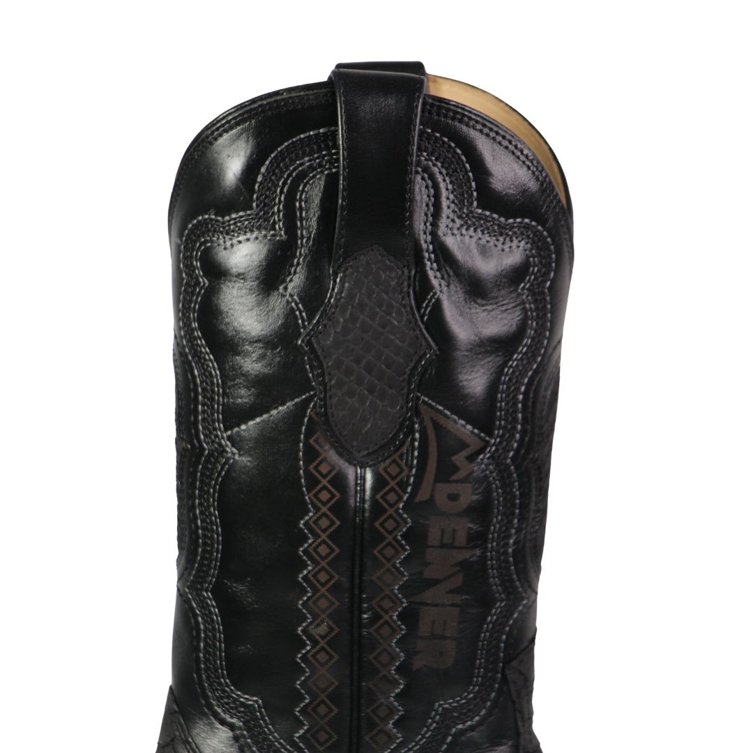 Bota Vaquera Caballero Negro Pitón Cabra