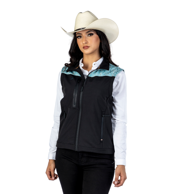 Chaleco Spandex Dama Repujado Verde Seco-Drak Grey