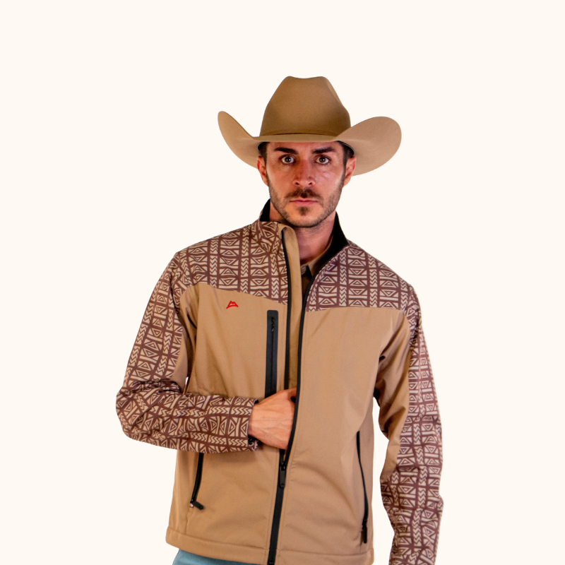 Chamarra Piteado Dark Brown Beige