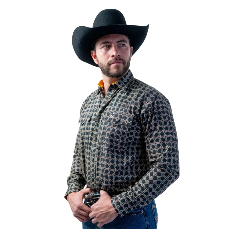 Camisa Vaquera Caballero Icy Denver Biznaga Negra