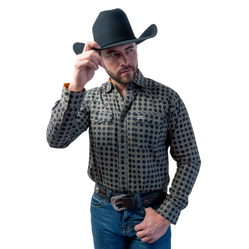 Camisa Vaquera Caballero Icy Denver Biznaga Negra