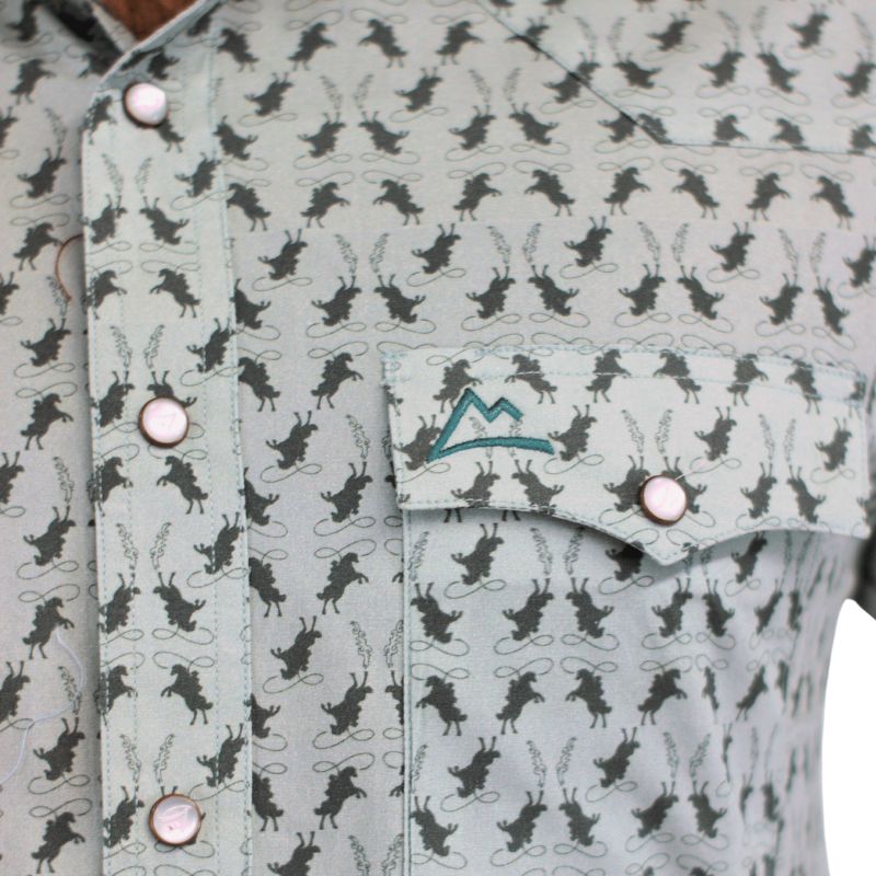 Camisa Vaquera Hombre Icy Denver Verde Caballos